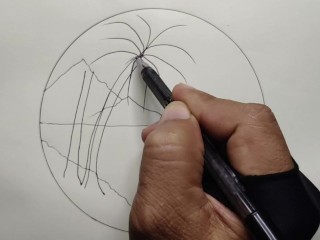 Circle Scenery in Scribble Art