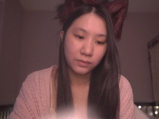 Cute Asian Girl Kitty Cat Cosplay ASMR - read with me onii-chan! - Ezra 9-10