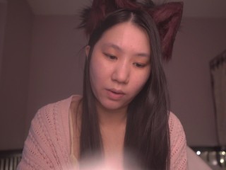 Cute Asian Girl Kitty Cat Cosplay ASMR - read with me onii-chan! - Ezra 9-10