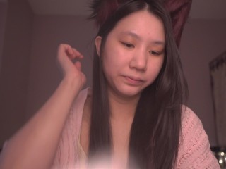 Cute Asian Girl Kitty Cat Cosplay ASMR - read with me onii-chan! - Ezra 9-10