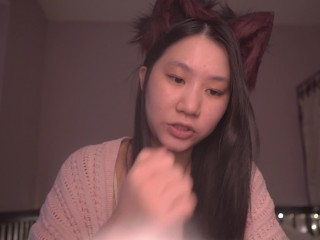 Cute Asian Girl Kitty Cat Cosplay ASMR - read with me onii-chan! - Ezra 9-10