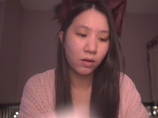 Cute Asian Girl Kitty Cat Cosplay ASMR - read with me onii-chan! - Ezra 9-10