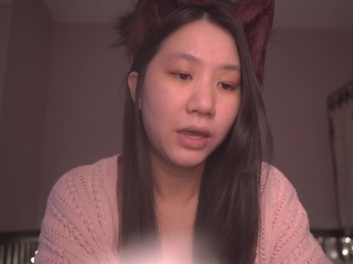 Cute Asian Girl Kitty Cat Cosplay ASMR - read with me onii-chan! - Ezra 9-10