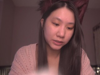 Cute Asian Girl Kitty Cat Cosplay ASMR - read with me onii-chan! - Ezra 9-10