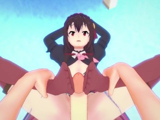 POV Hentai Footjob from Yunyun from Konosuba