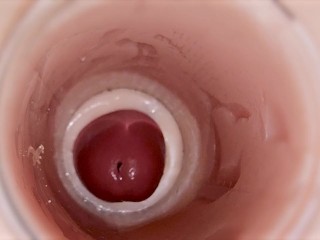 Camera inside deep pussy captures huge ejaculation of sperm