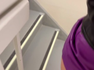A risky fuck in the stairwell. He came so hard in my fat pussy. Almost caught!