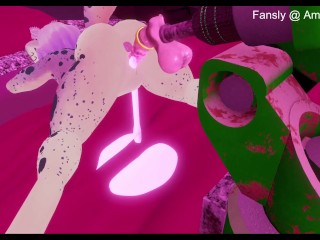 Furry Puppy Gets Railed By a Fuck Machine