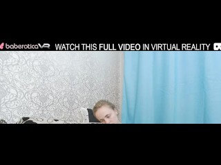 Solo stunning brunette Lassie is moans while playing with a vibrator in VR.