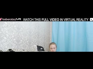 Solo stunning brunette Lassie is moans while playing with a vibrator in VR.