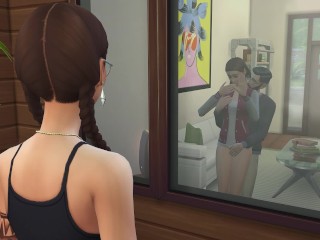 Me follo a una chica voyeur y a su amiga caliente después de la fiesta en un trio sexual raro