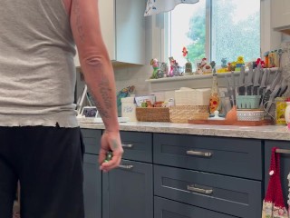 Neighbor snuck over in the rain to get her pussy flooded with cum