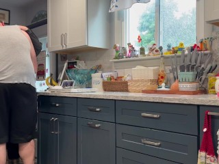 Neighbor snuck over in the rain to get her pussy flooded with cum