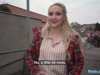 Public Agent Blonde Russian Babe takes my CASH FOR SEX Offer