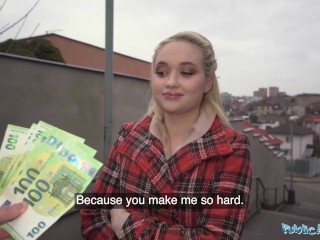 Public Agent Blonde Russian Babe takes my CASH FOR SEX Offer