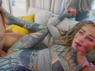 Anuskatzz is back for a crazy DAP with 3 big cocks! Total ANAL DESTRUCTION (Part 4)