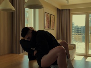 Beautiful blonde with big boobs fucks her lover.