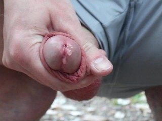 Virgin caught jerking his fat cock with cumshot in 8K