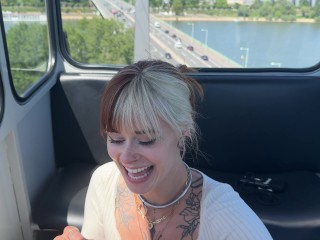 risky public cable car blowjob - naughty in the sky / SallyDinosaur