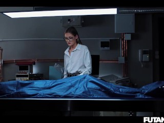 Shemale Sex at the Morgue - Trans Girl with Futa Cock Creampies Tiffany Tatum