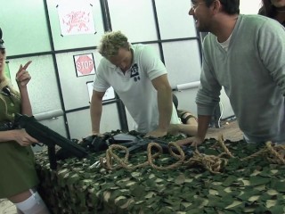 Alexa Andreas, Stacey Saran And Jordan Kingsley In Military Group Sex- Skankery