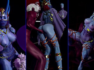 The she-devil Mizara Fucks in a nightclub with a Demon.