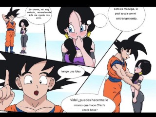Dragon Ball Z: Goku y Videl follan en la habitación del tiempo