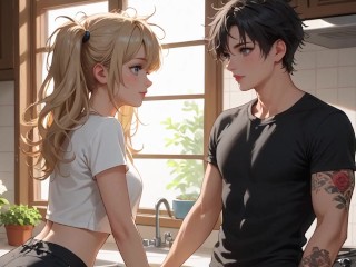 Step Sister Seduces Step Brother in the Kitchen (Voiceover Visual Novel)