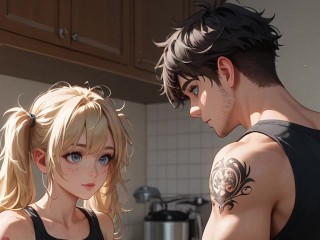 Step Sister Seduces Step Brother in the Kitchen (Voiceover Visual Novel)