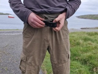 Pissing In Public. Taking A Piss By The Side Of The Road.