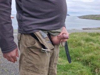 Pissing In Public. Taking A Piss By The Side Of The Road.