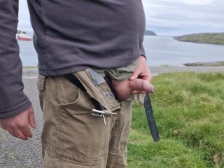 Pissing In Public. Taking A Piss By The Side Of The Road.