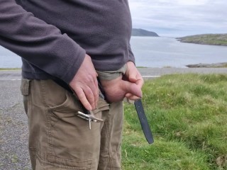 Pissing In Public. Taking A Piss By The Side Of The Road.