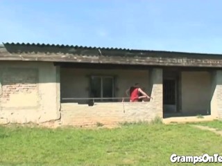 Piss fetish teen fucking old man and getting licked