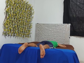 Man can't stand the pressure, they make him finish and they keep fucking him!!