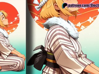 Hanabi from Senran Kagura begging loudly for more cock