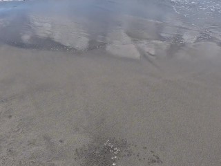 Stranger girl helping to pee guy at the public beach compilation