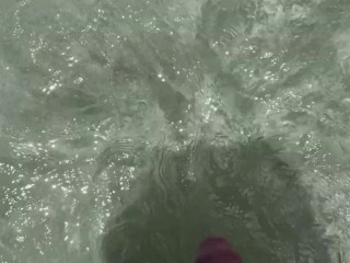 Stranger girl helping to pee guy at the public beach compilation