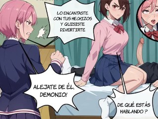 Aira Shiratori y Momo Ayase montan la enorme verga de Okarun - Dandadan Hentai