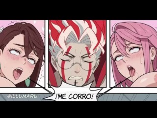 Aira Shiratori y Momo Ayase montan la enorme verga de Okarun - Dandadan Hentai