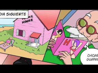 Dragon Ball z: Milk monta la verga Roshi mientras Goku entrena