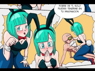 Dragon Ball z: Milk monta la verga Roshi mientras Goku entrena