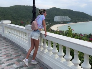 Why are you jerking off to me on a ferris wheel??? - Public jerk off and cum swallowing