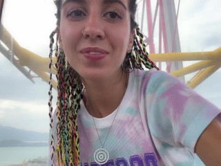 Why are you jerking off to me on a ferris wheel??? - Public jerk off and cum swallowing