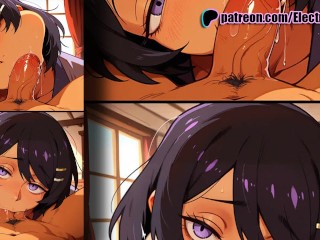 Tsubasa Hanekawa dominated roughly, moaning loudly