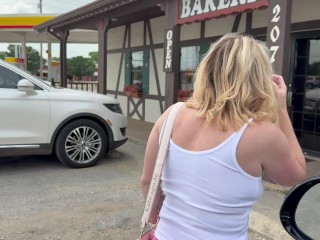 See Through Braless in the Bakery