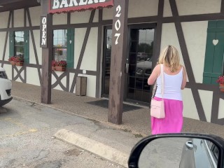 See Through Braless in the Bakery