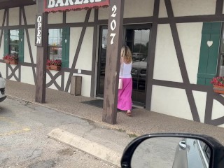 See Through Braless in the Bakery