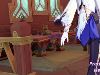 Mavuika discovers Yelan trying to steal her personal toy - Genshin 3d Yuri Hentai