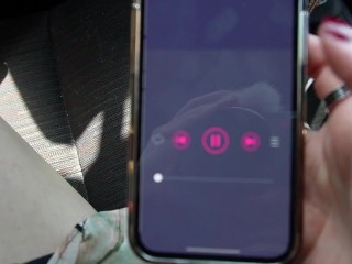 Horny Slut Uses Bluetooth Toy In Drive-Thru - ALMOST CAUGHT